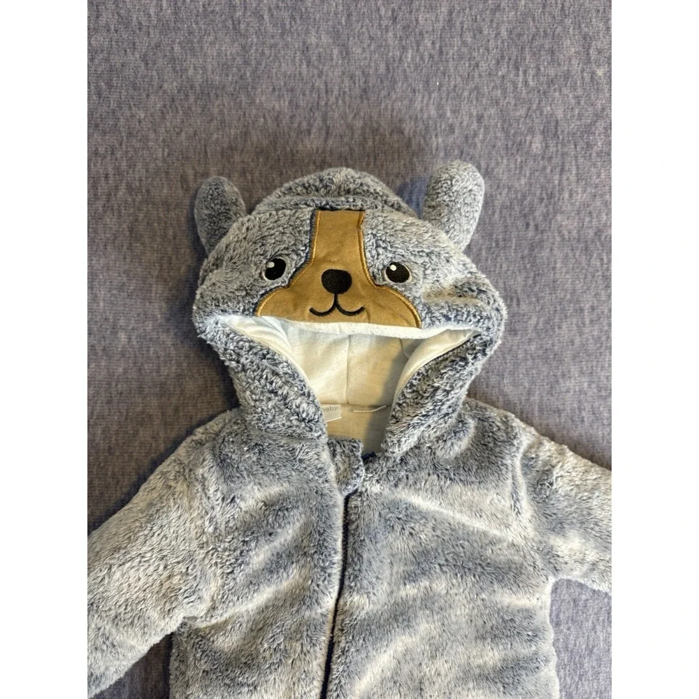3-6M Unisex‎ Koala Baby 1-Piece Plush Hooded Pram Suit Fleece Jumper Blue